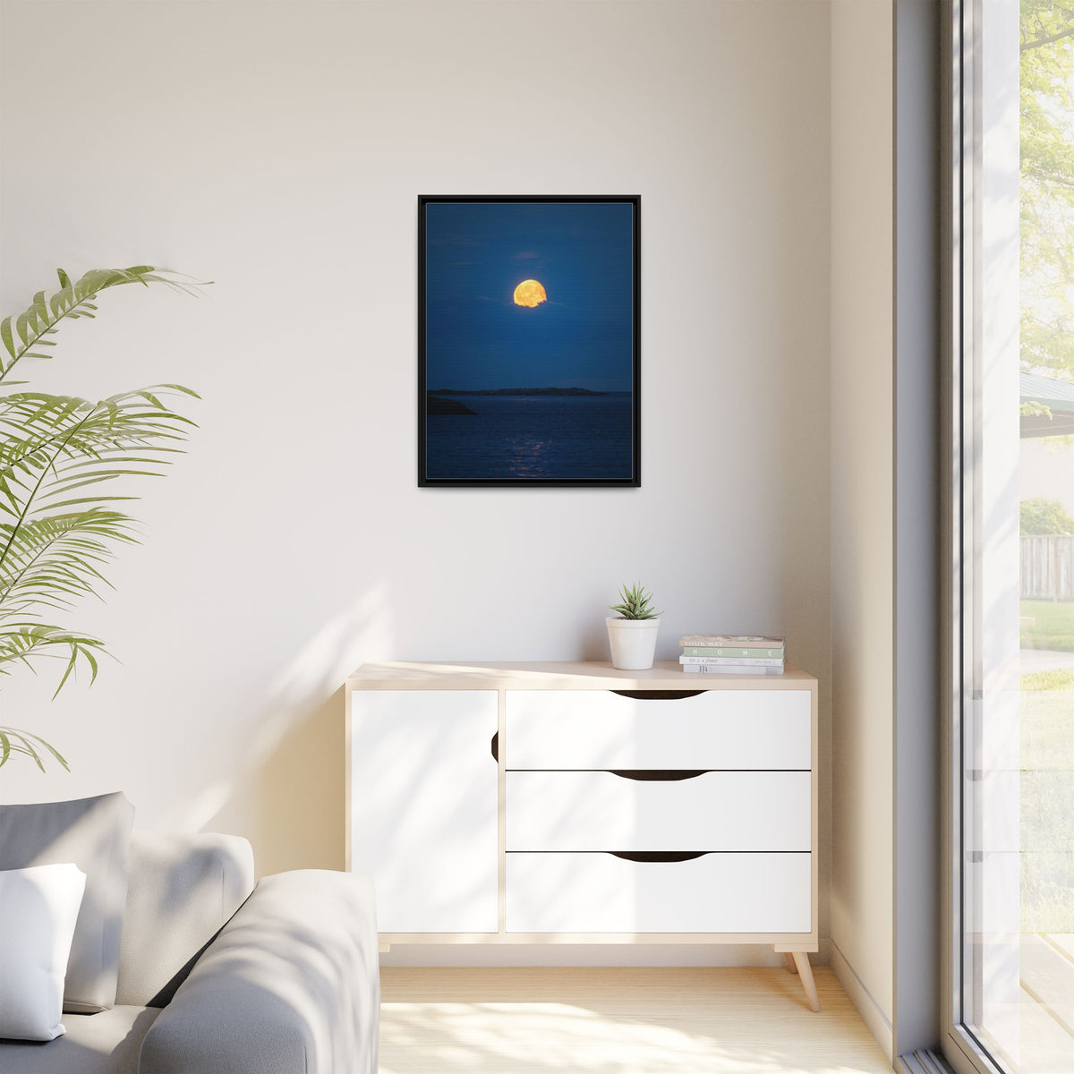 Framed Matte Canvas Print — Strawberry moon
