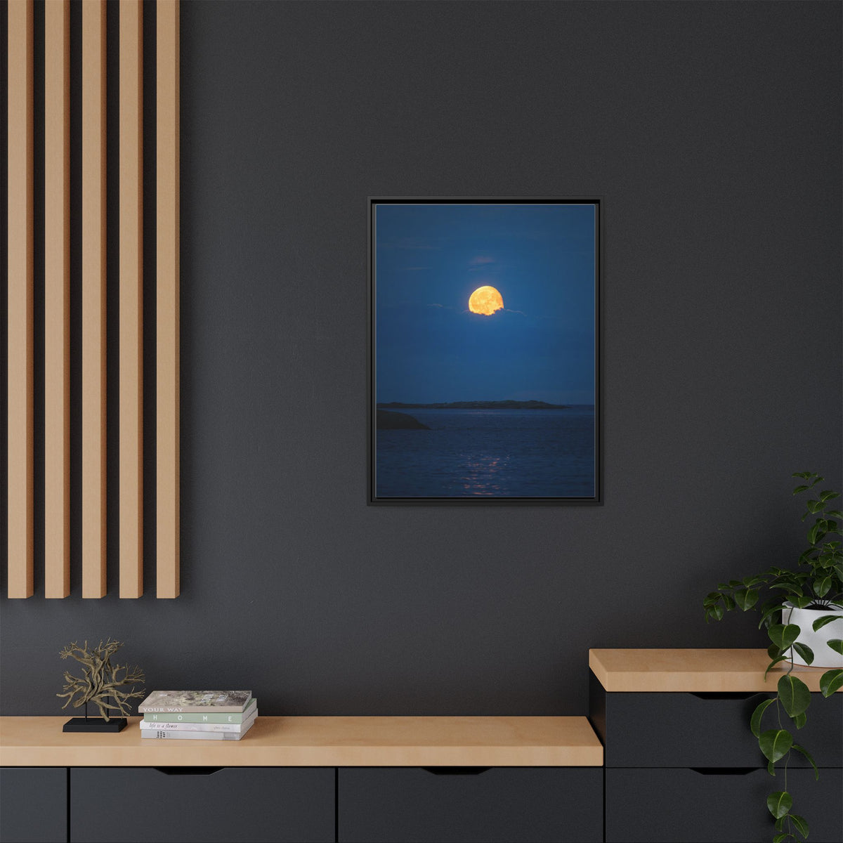 Framed Matte Canvas Print — Strawberry moon