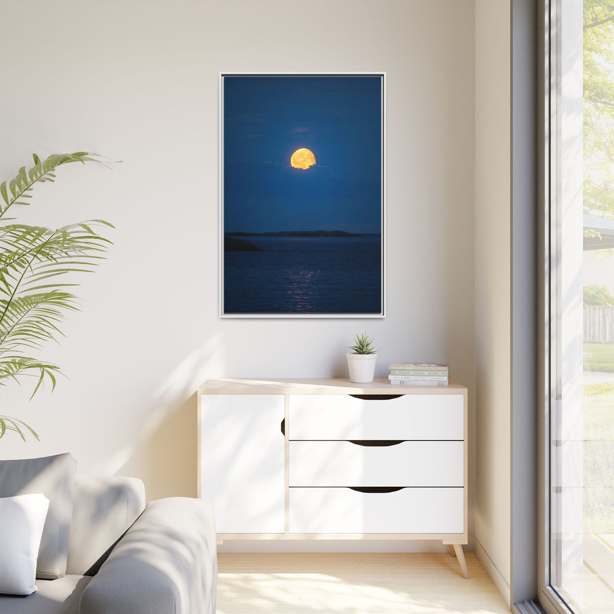 Framed Matte Canvas Print — Strawberry moon