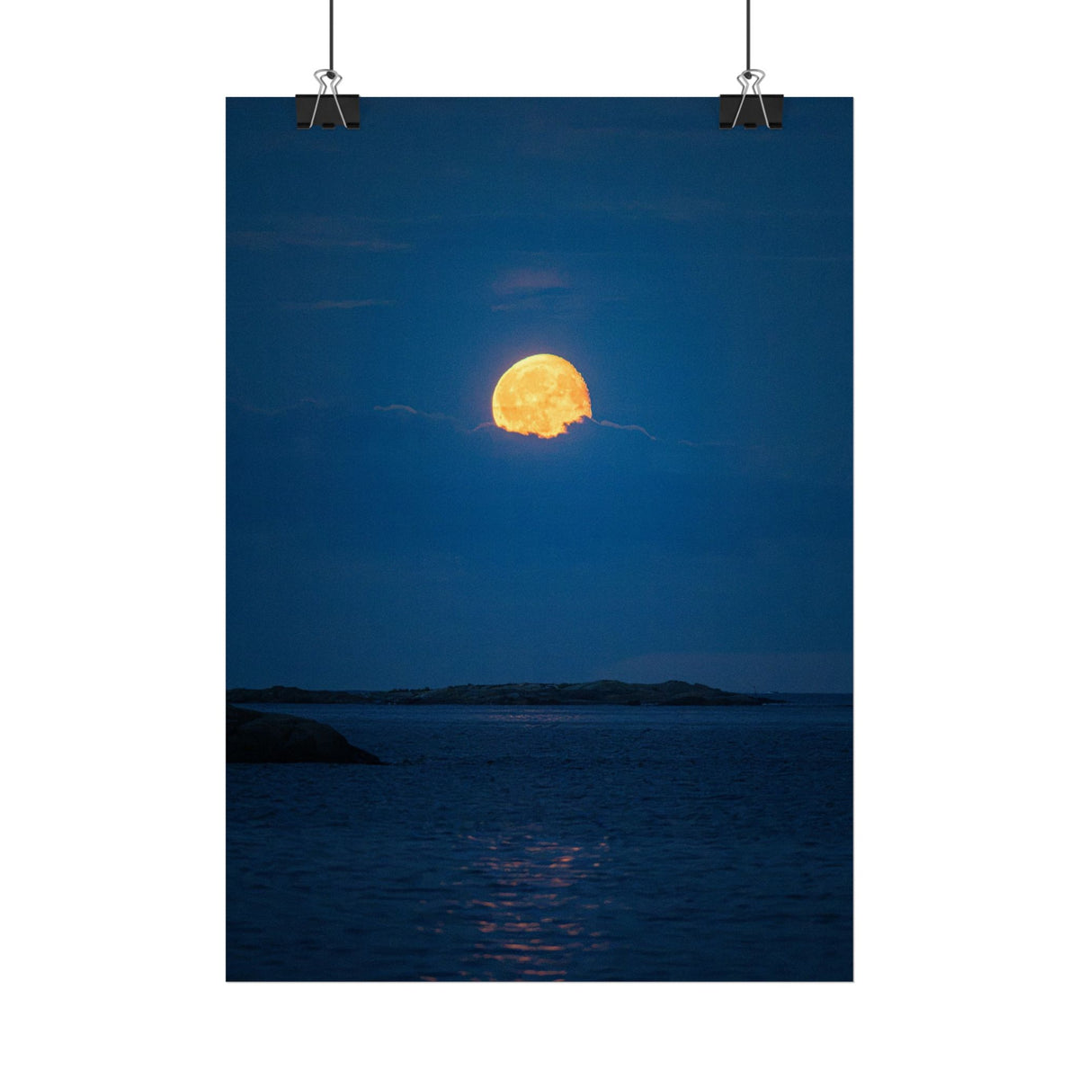 Strawberry moon Coastal Poster