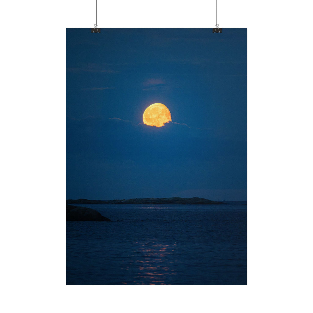 Strawberry moon Coastal Poster