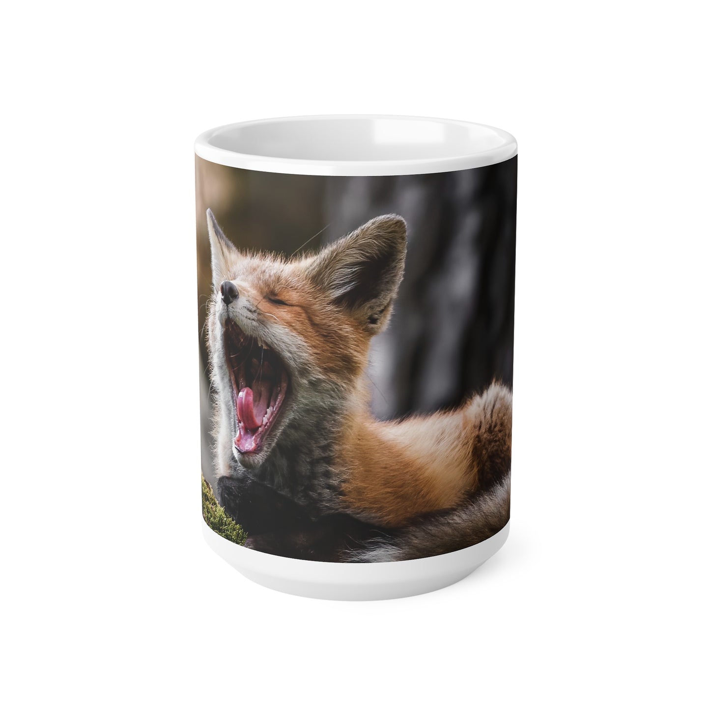 Sleepy Fox Ceramic Coffee Cups, 11oz, 15oz