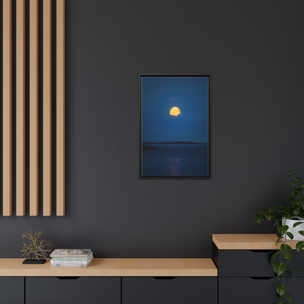 Framed Matte Canvas Print — Strawberry moon
