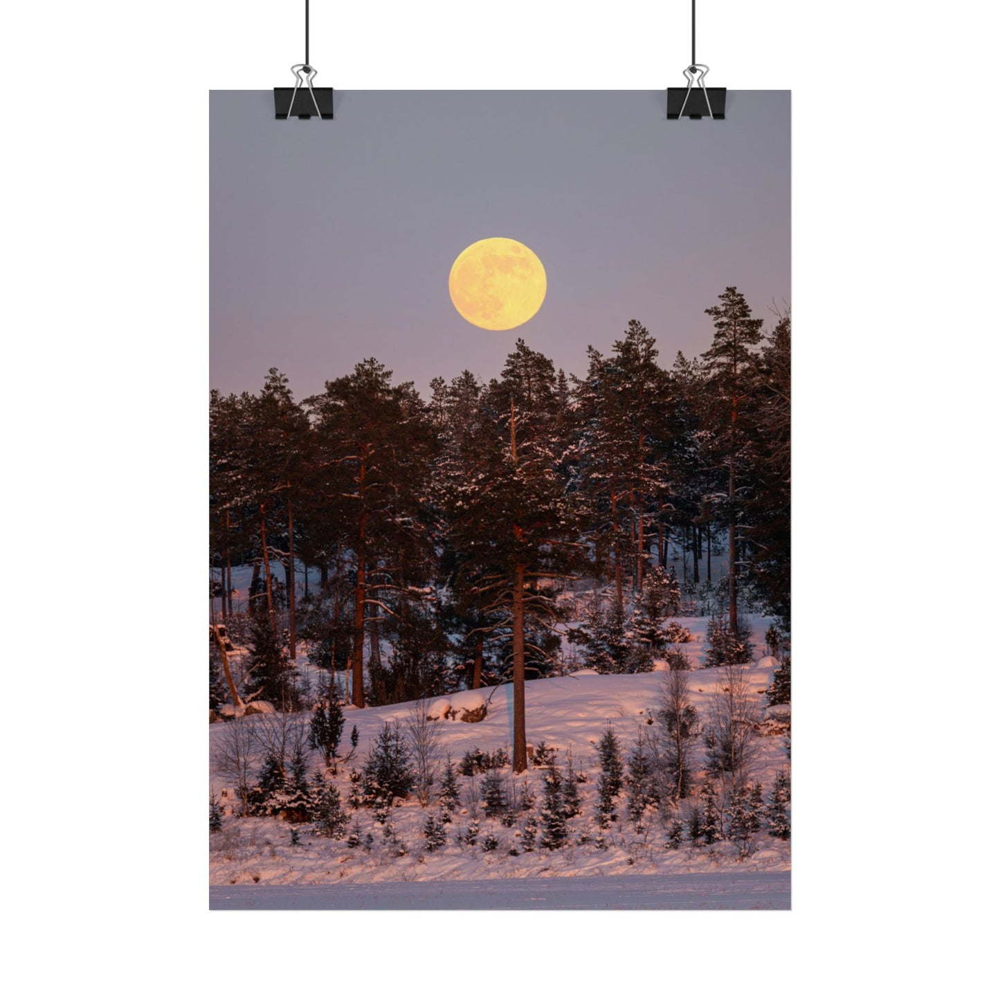 Winter moonrise poster