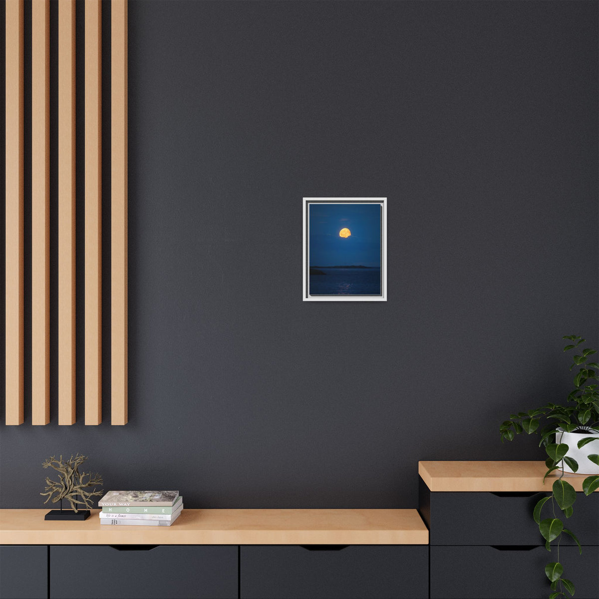 Framed Matte Canvas Print — Strawberry moon