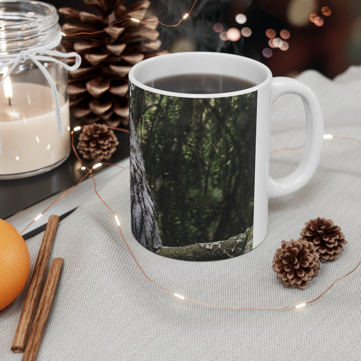 Sleepy Owl Ceramic Coffee Cups, 11oz, 15oz