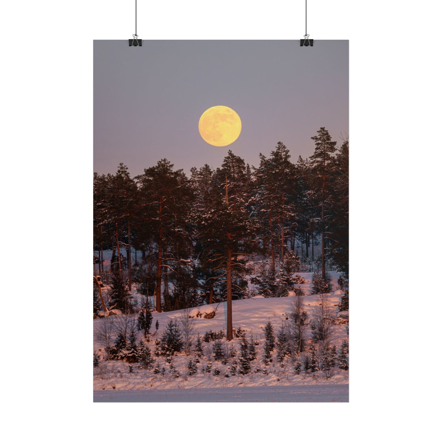 Winter moonrise poster