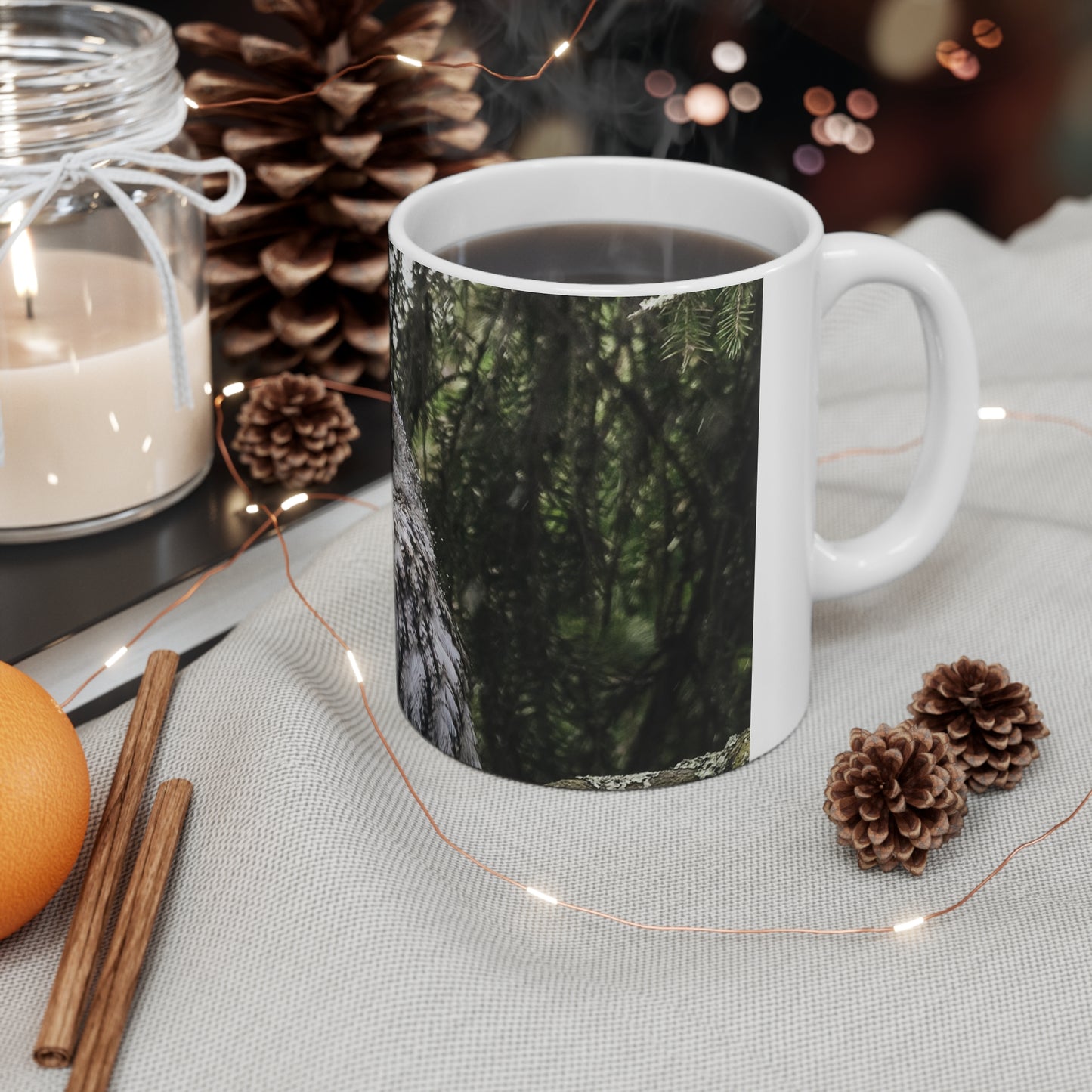 Sleepy Owl Ceramic Coffee Cups, 11oz, 15oz