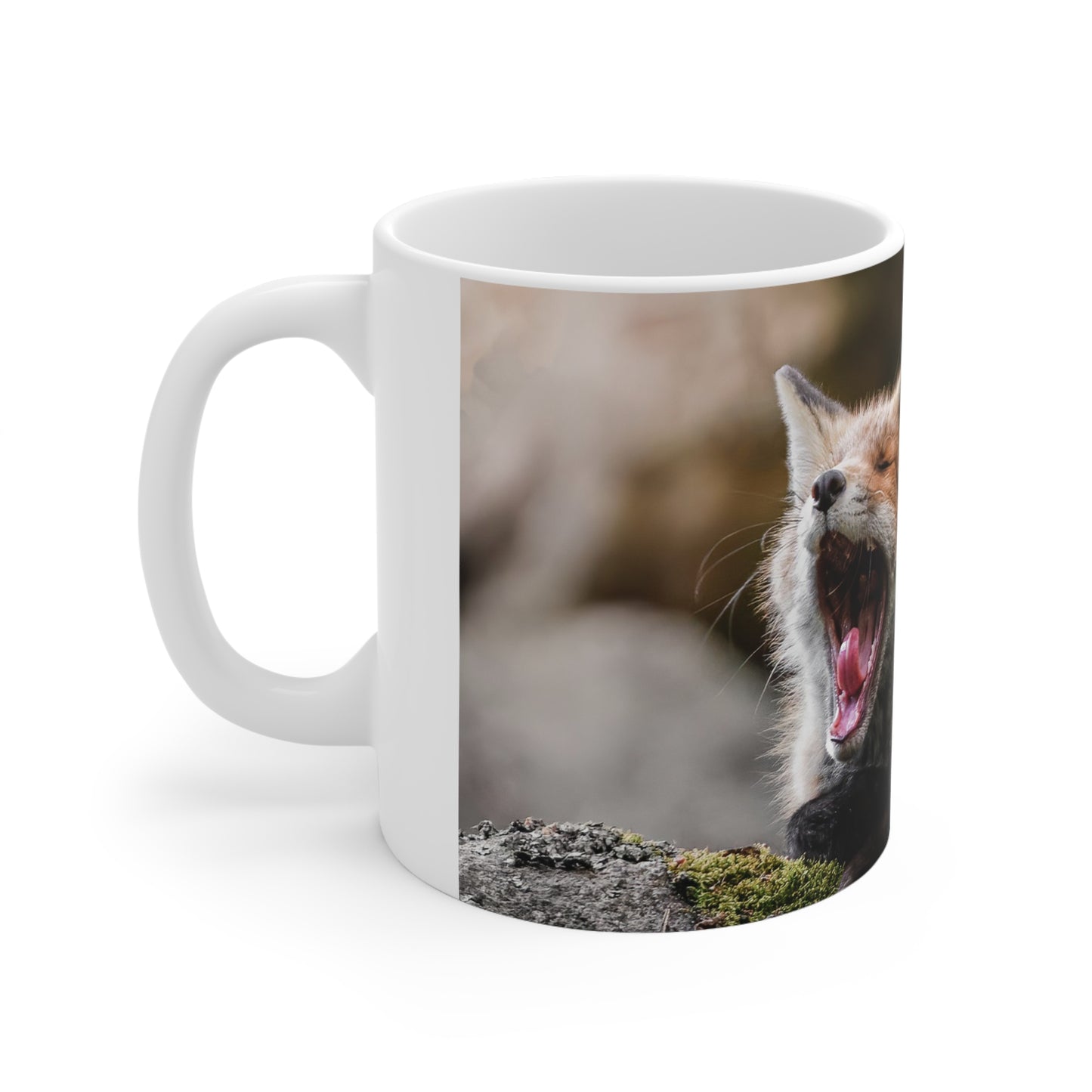 Sleepy Fox Ceramic Coffee Cups, 11oz, 15oz