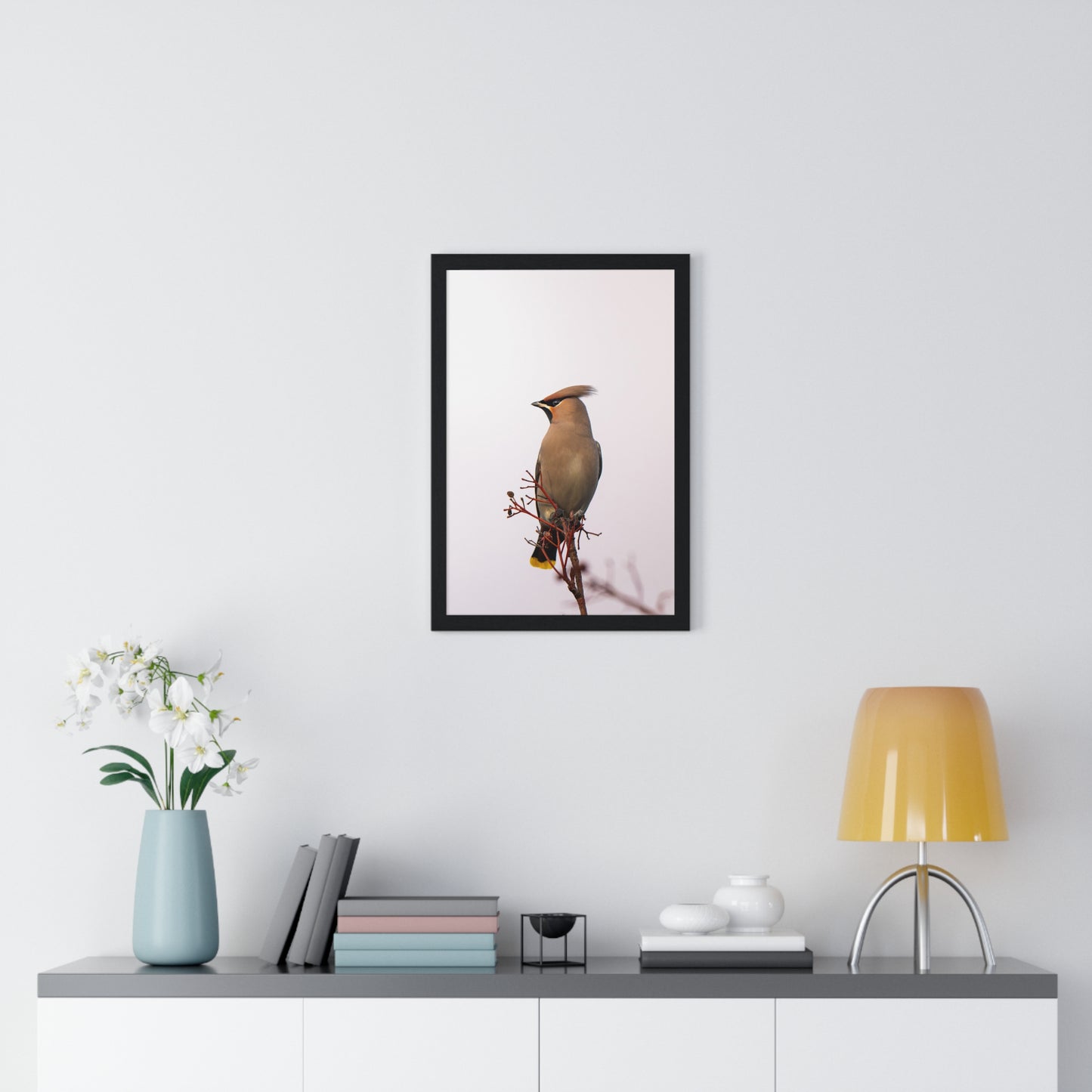 Bohemian Waxwing during sunset