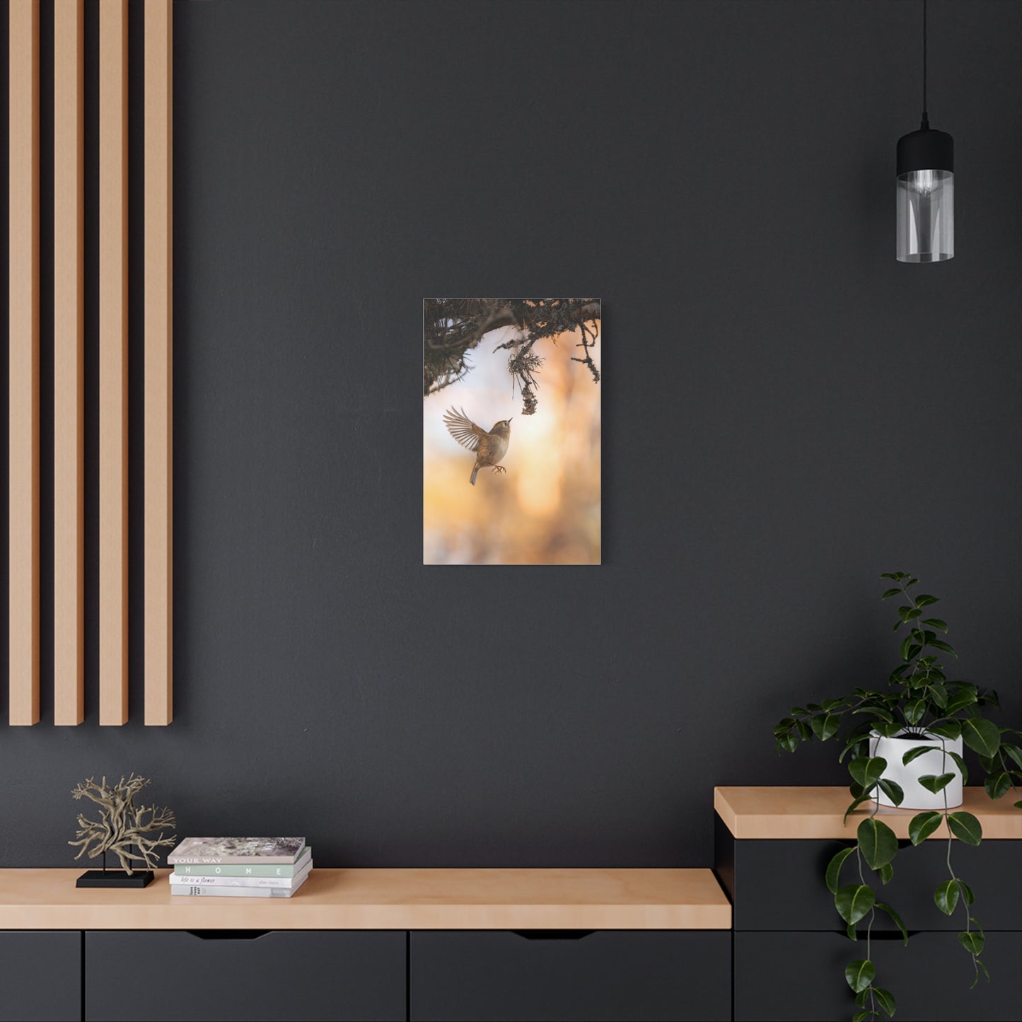 Flying Goldcrest Matte Canvas