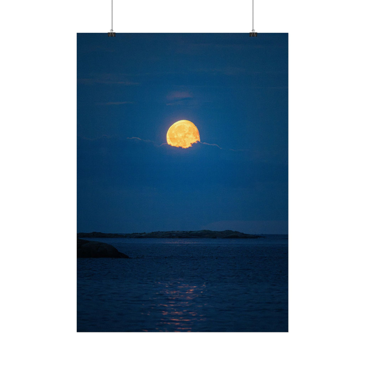 Strawberry moon Coastal Poster