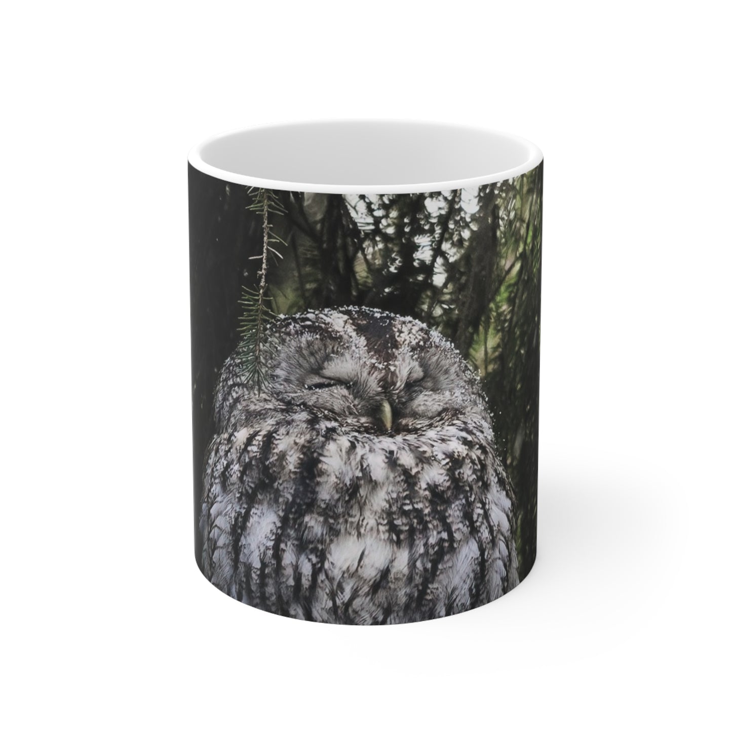 Sleepy Owl Ceramic Coffee Cups, 11oz, 15oz