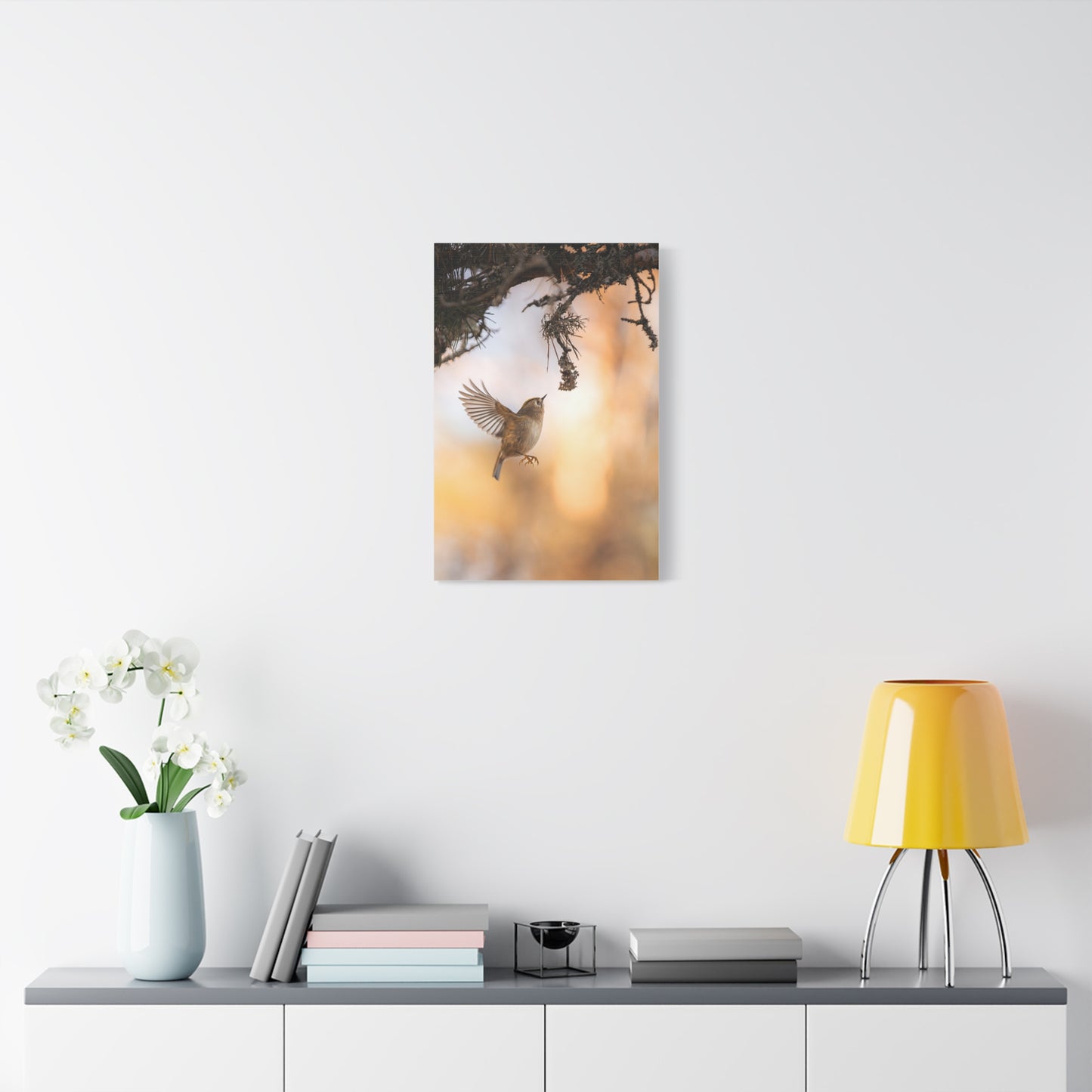 Flying Goldcrest Matte Canvas