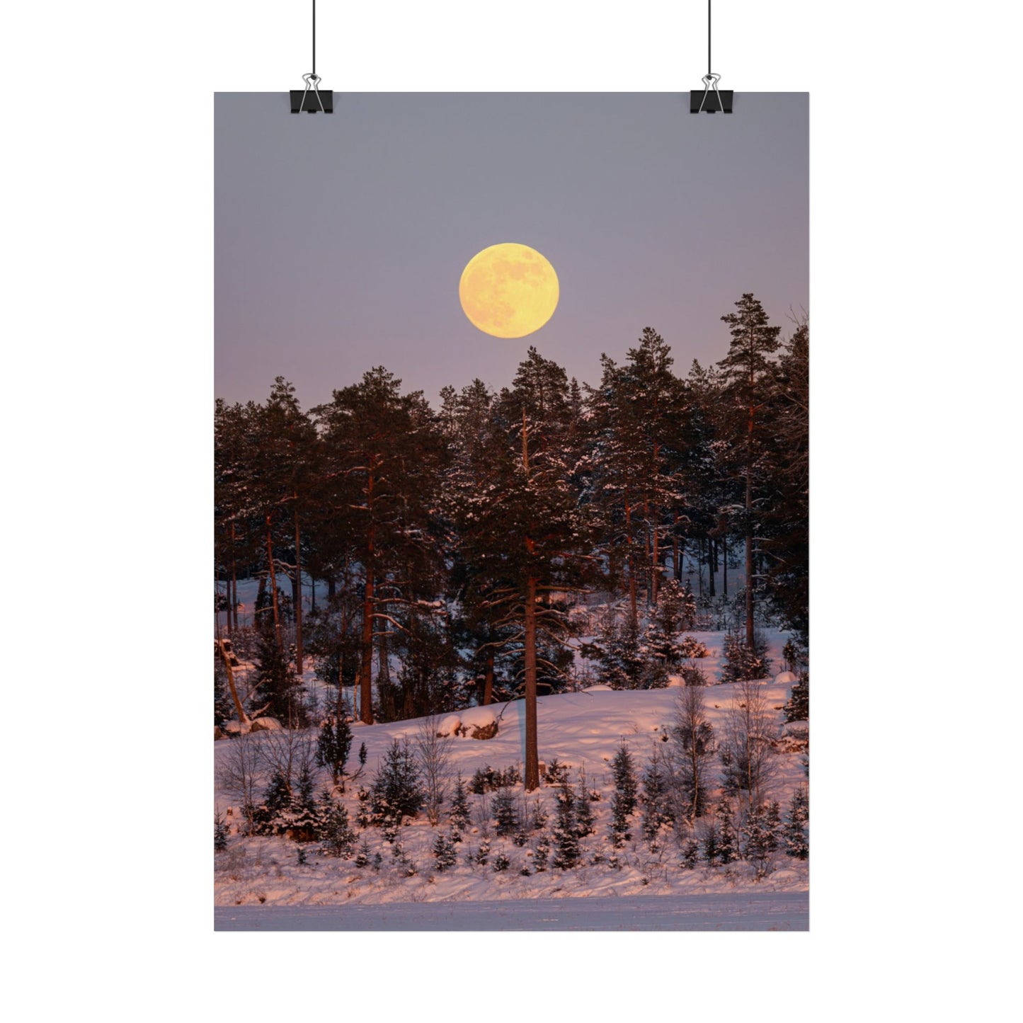 Winter moonrise poster