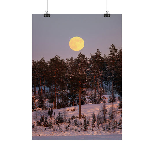 Winter moonrise poster
