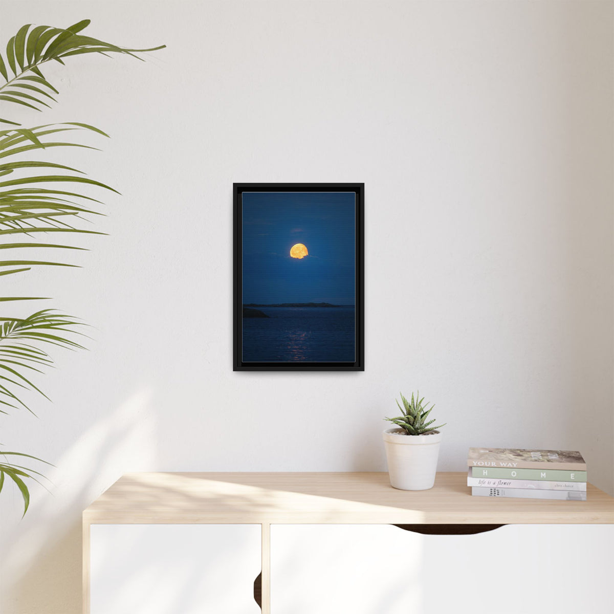 Framed Matte Canvas Print — Strawberry moon