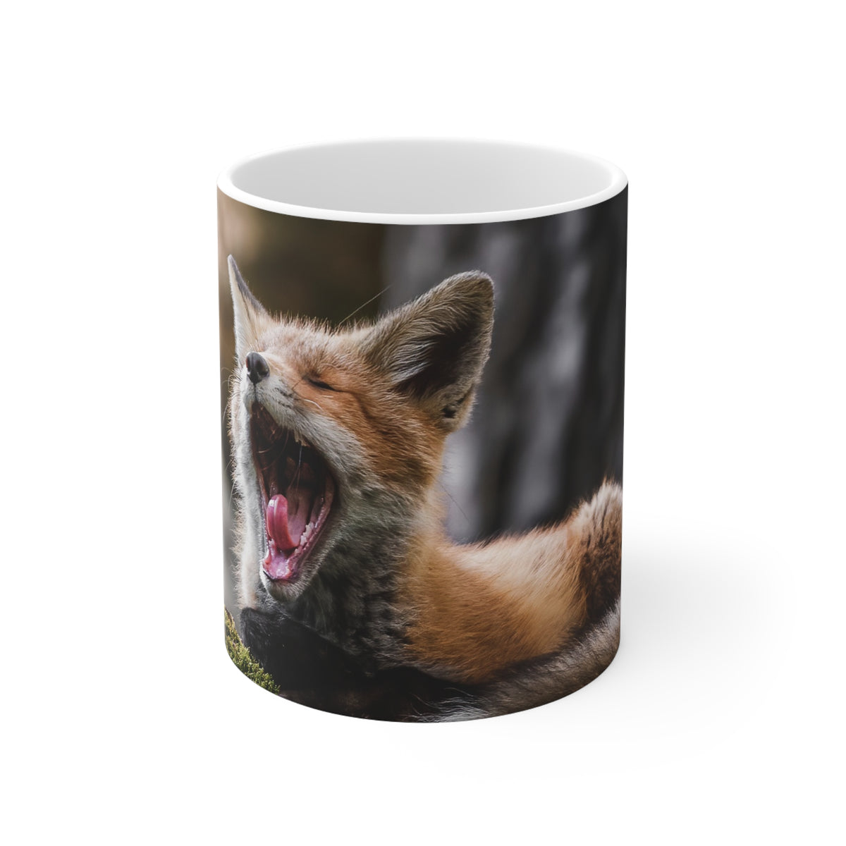 Sleepy Fox Ceramic Coffee Cups, 11oz, 15oz