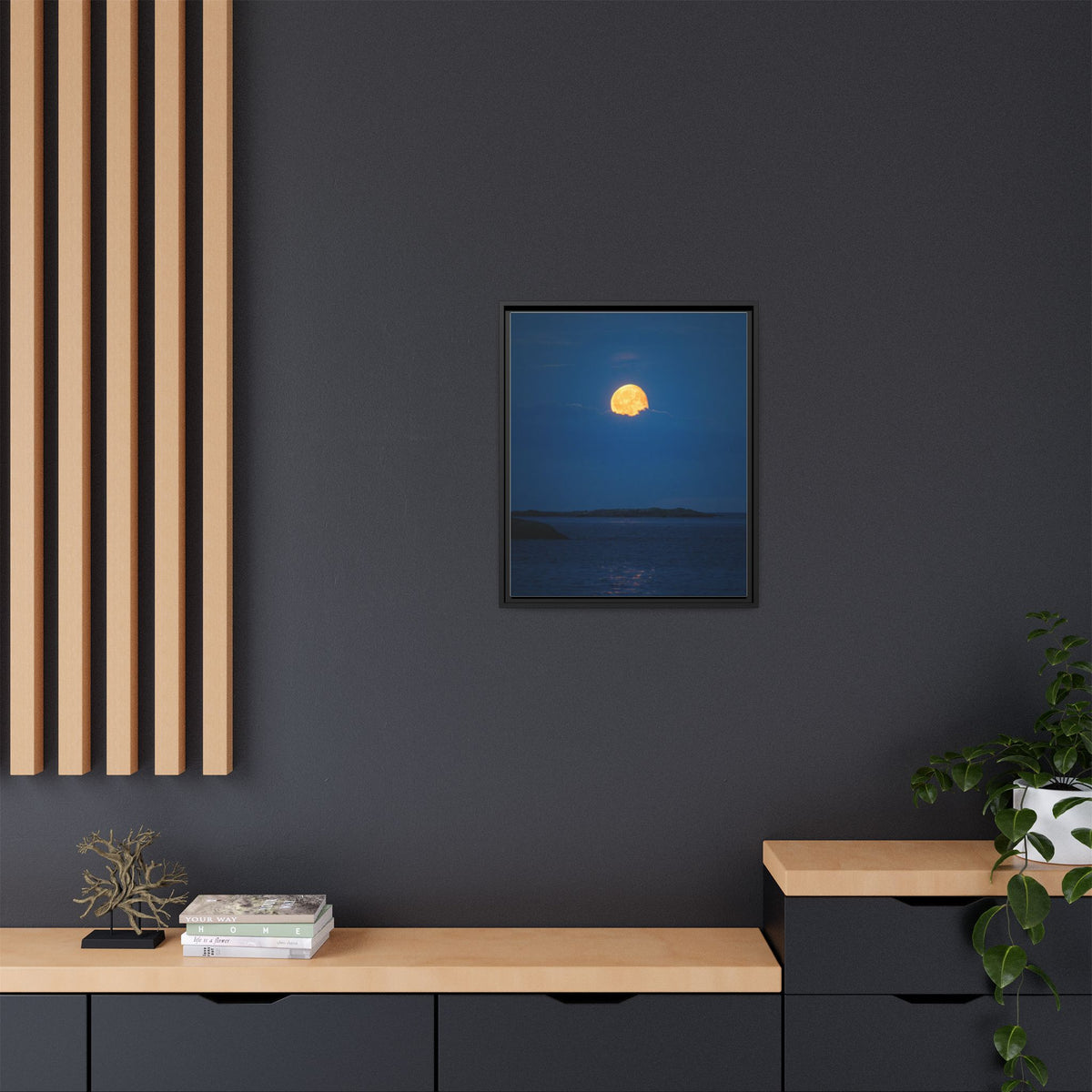 Framed Matte Canvas Print — Strawberry moon