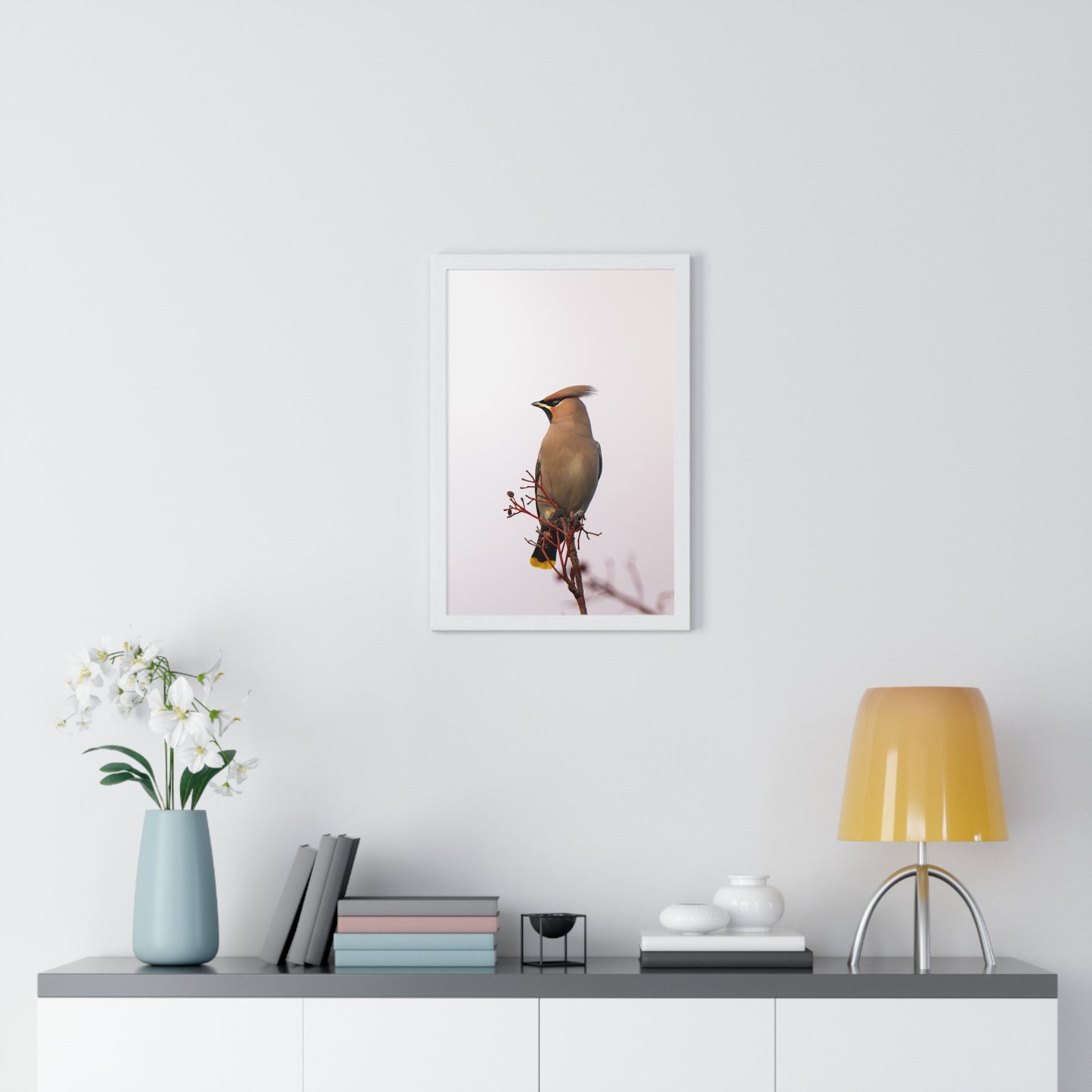 Bohemian Waxwing during sunset