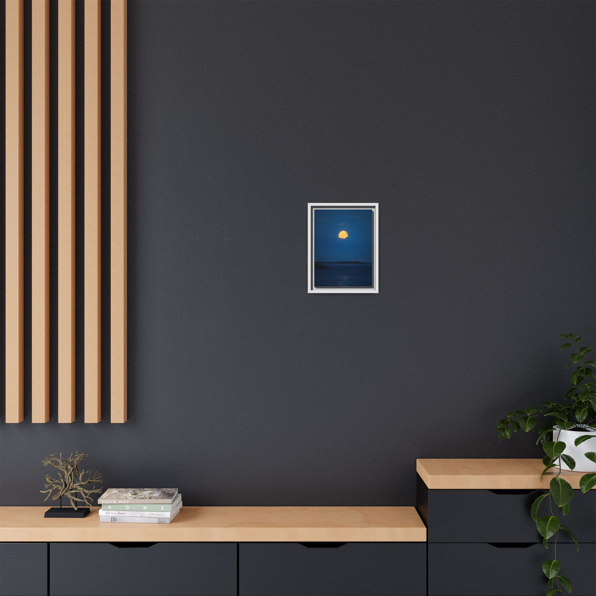 Framed Matte Canvas Print — Strawberry moon