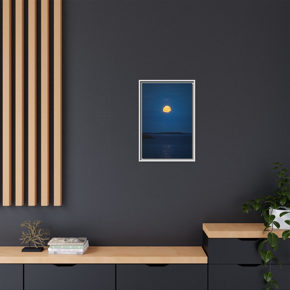 Framed Matte Canvas Print — Strawberry moon