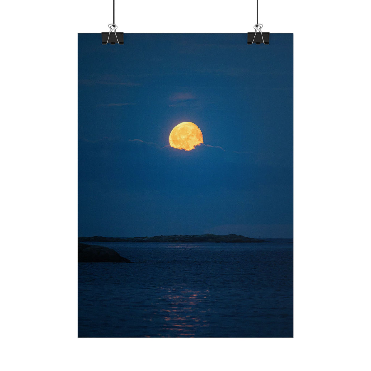 Strawberry moon Coastal Poster