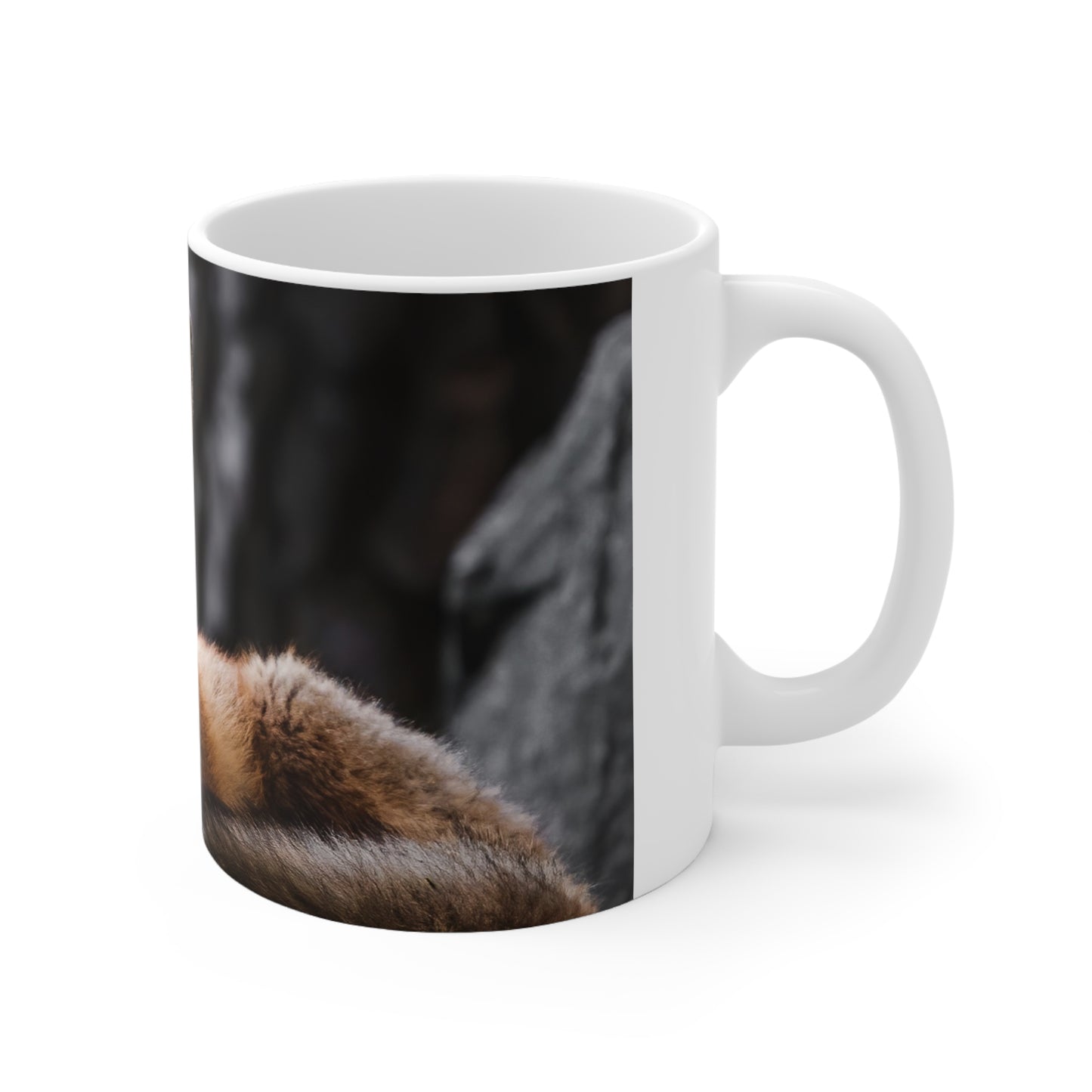 Sleepy Fox Ceramic Coffee Cups, 11oz, 15oz