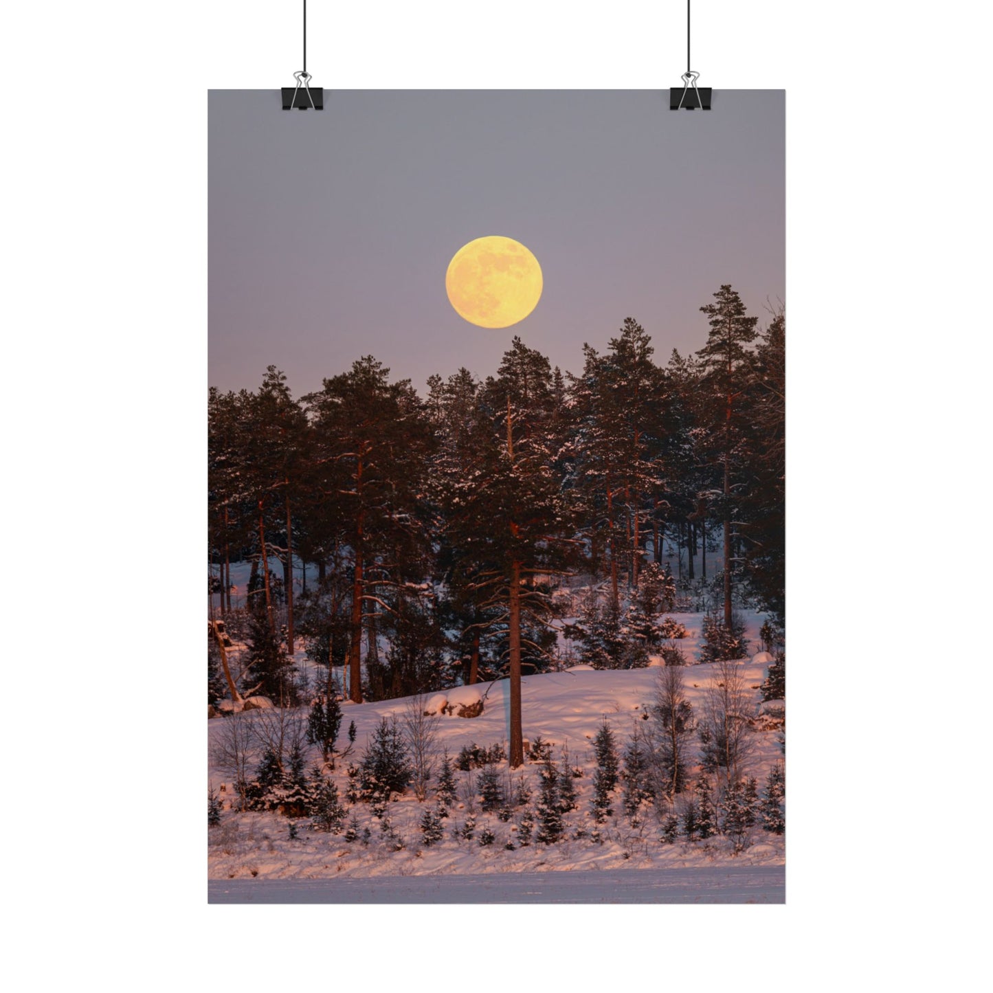 Winter moonrise poster