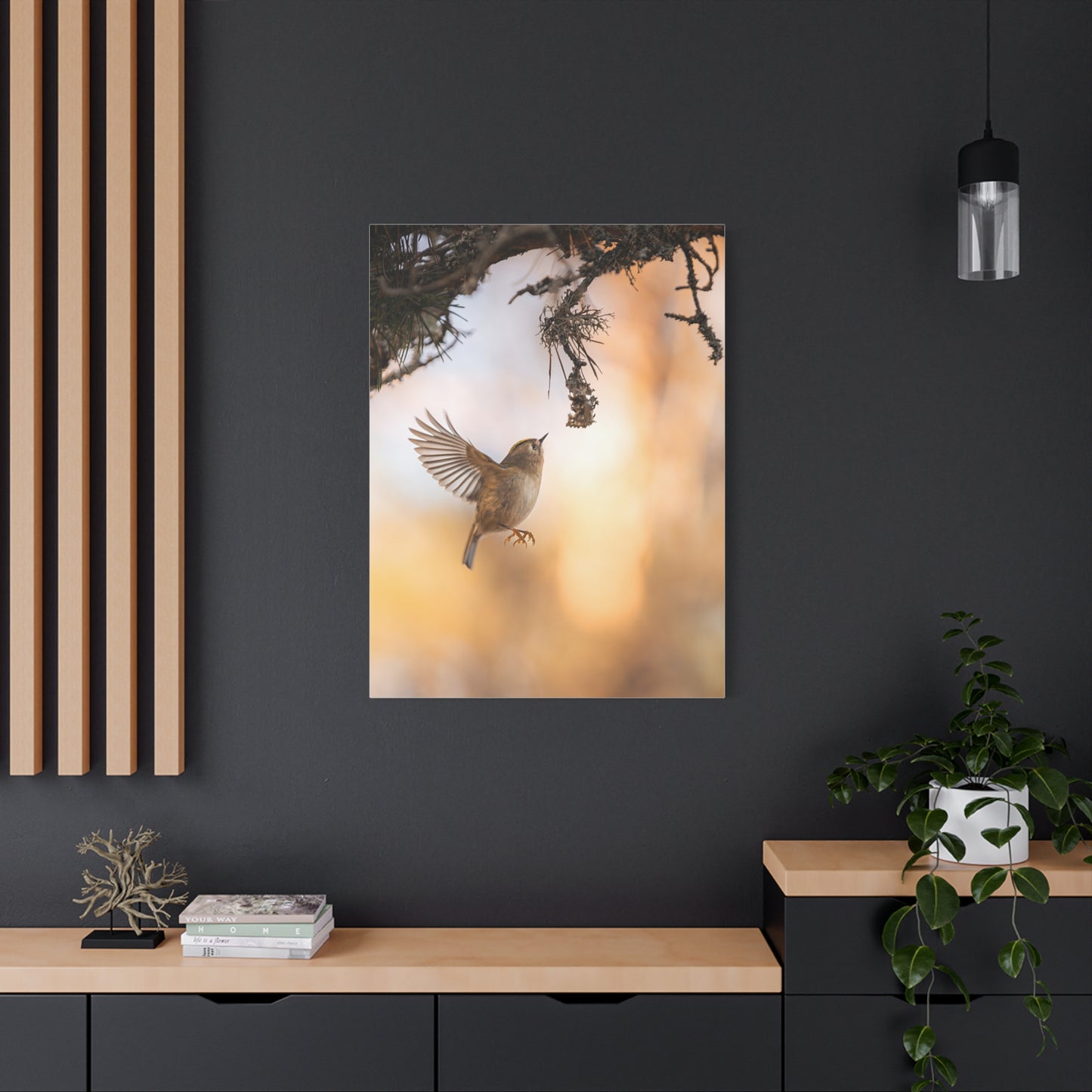 Flying Goldcrest Matte Canvas