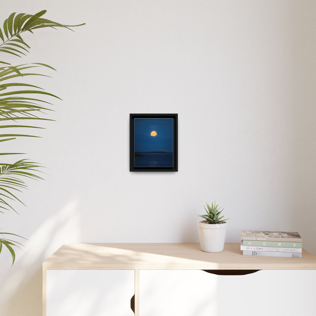 Framed Matte Canvas Print — Strawberry moon