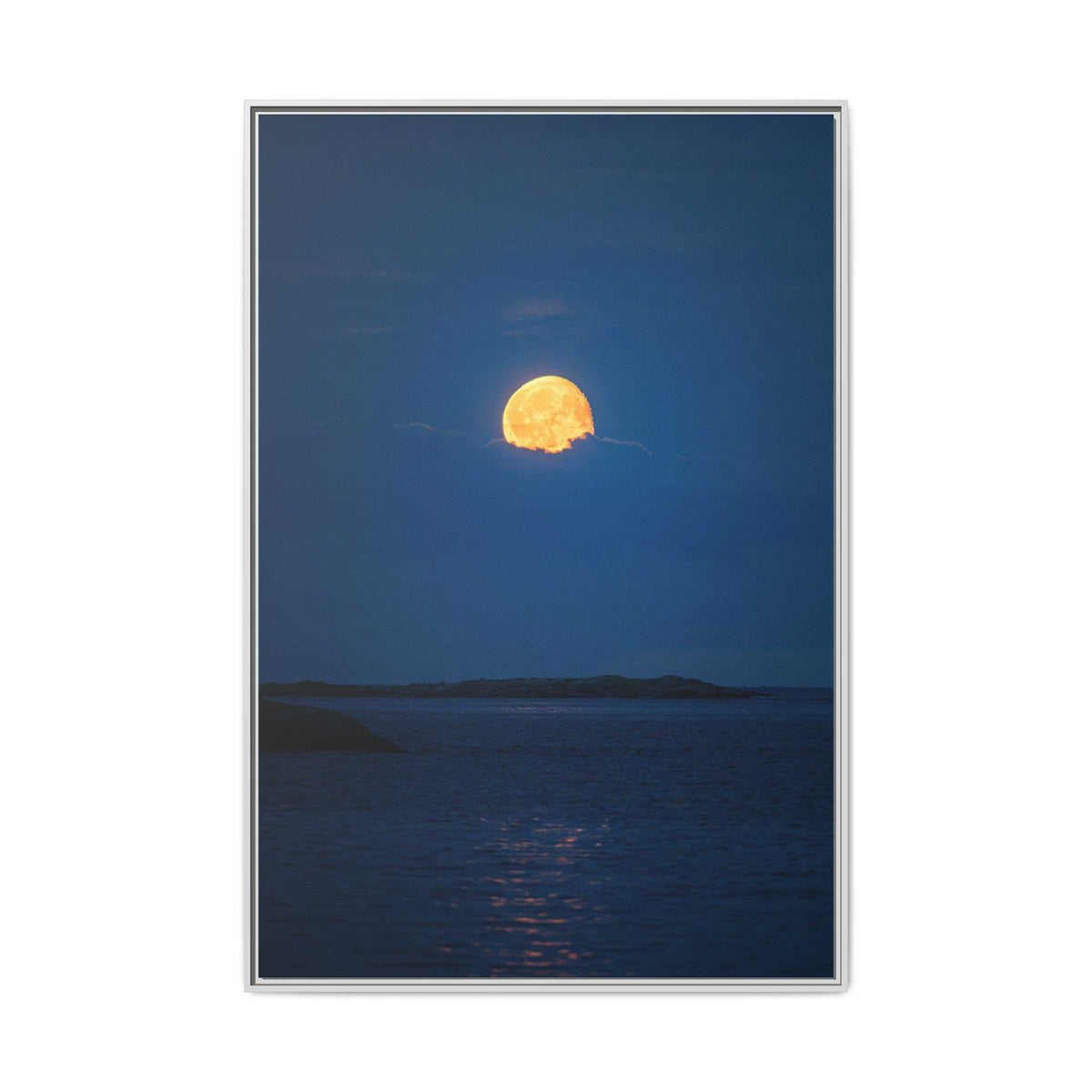 Framed Matte Canvas Print — Strawberry moon