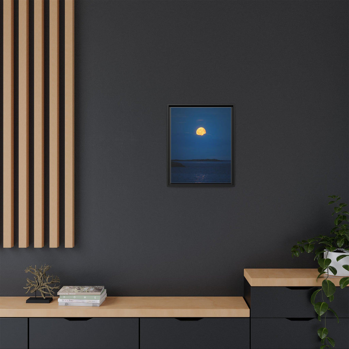 Framed Matte Canvas Print — Strawberry moon