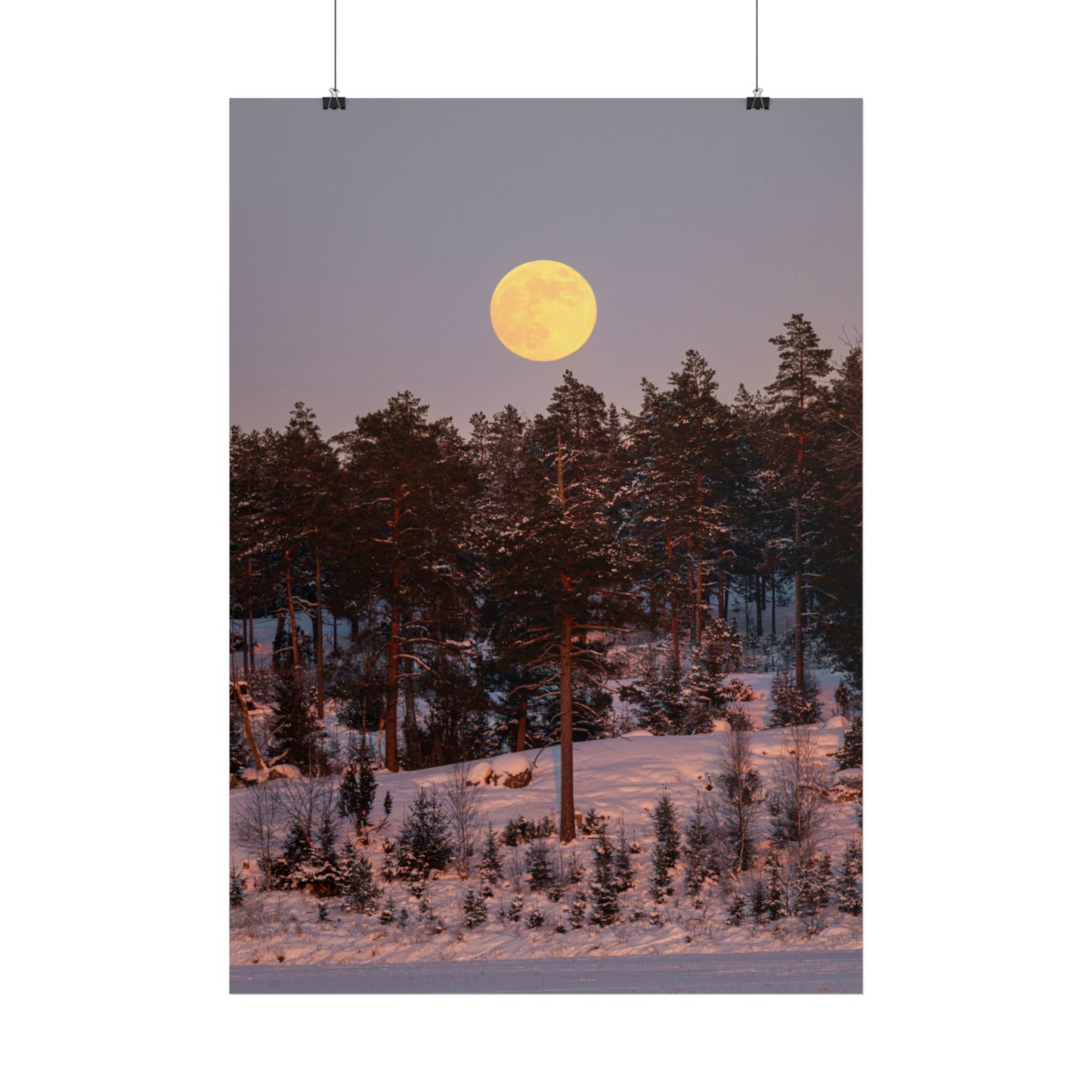Winter moonrise poster
