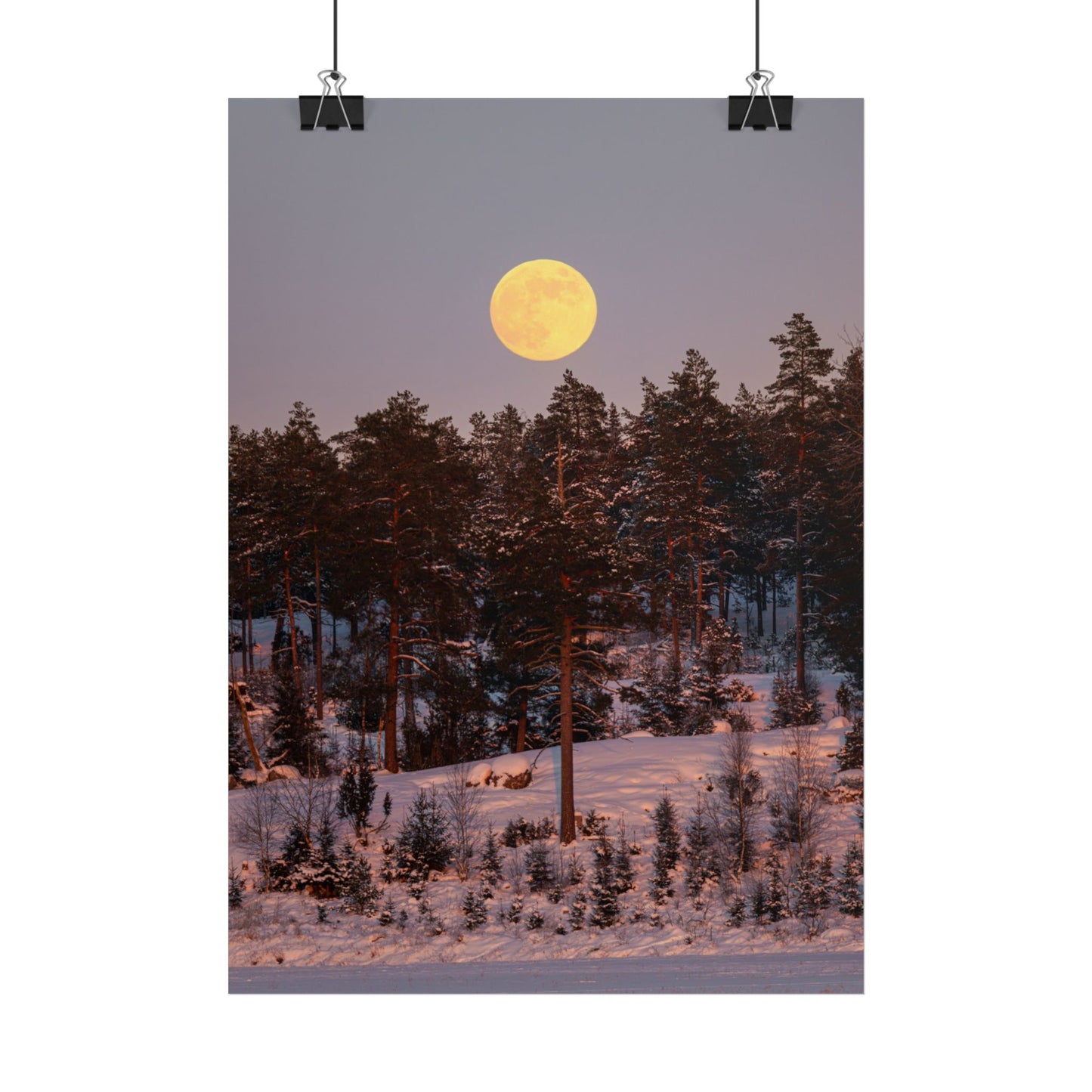 Winter moonrise poster