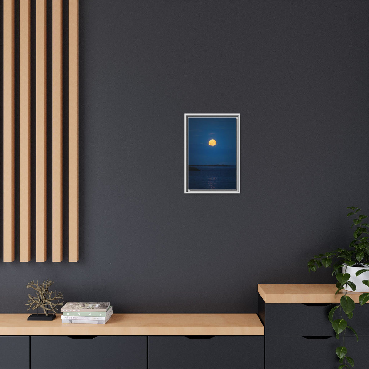 Framed Matte Canvas Print — Strawberry moon