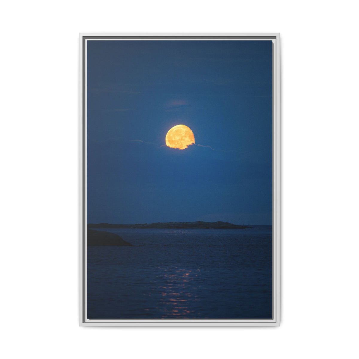 Framed Matte Canvas Print — Strawberry moon