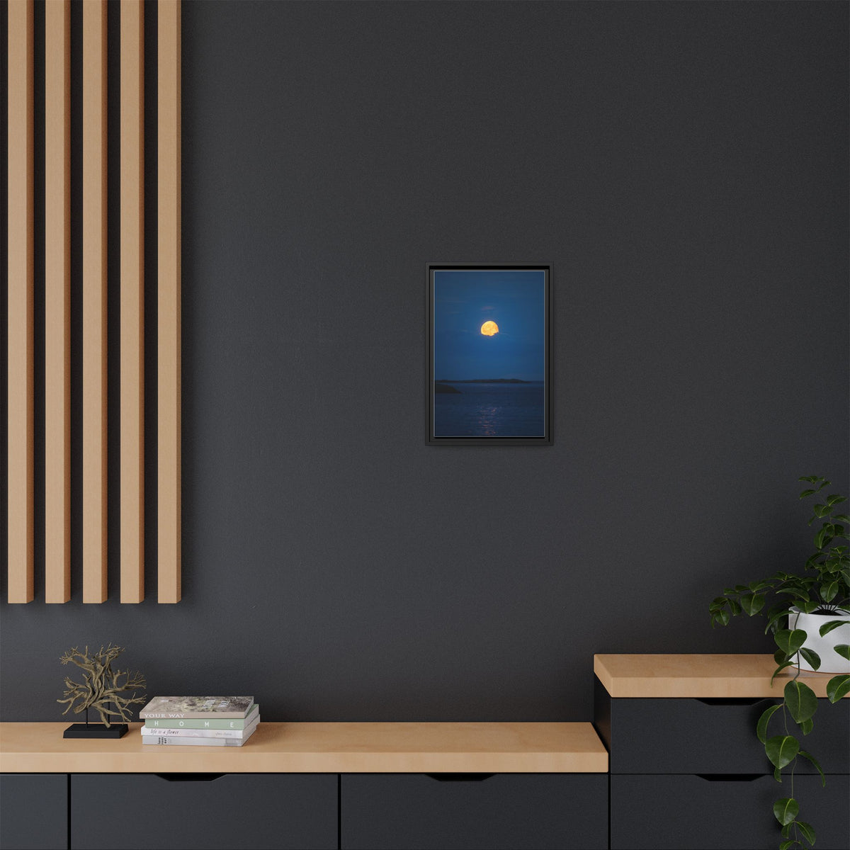 Framed Matte Canvas Print — Strawberry moon