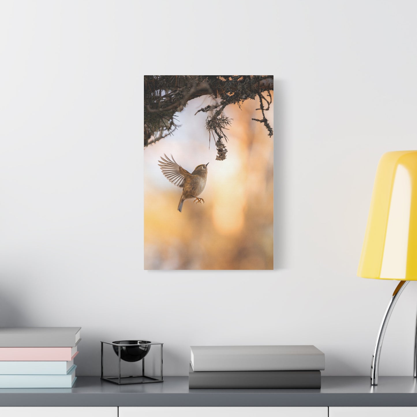 Flying Goldcrest Matte Canvas