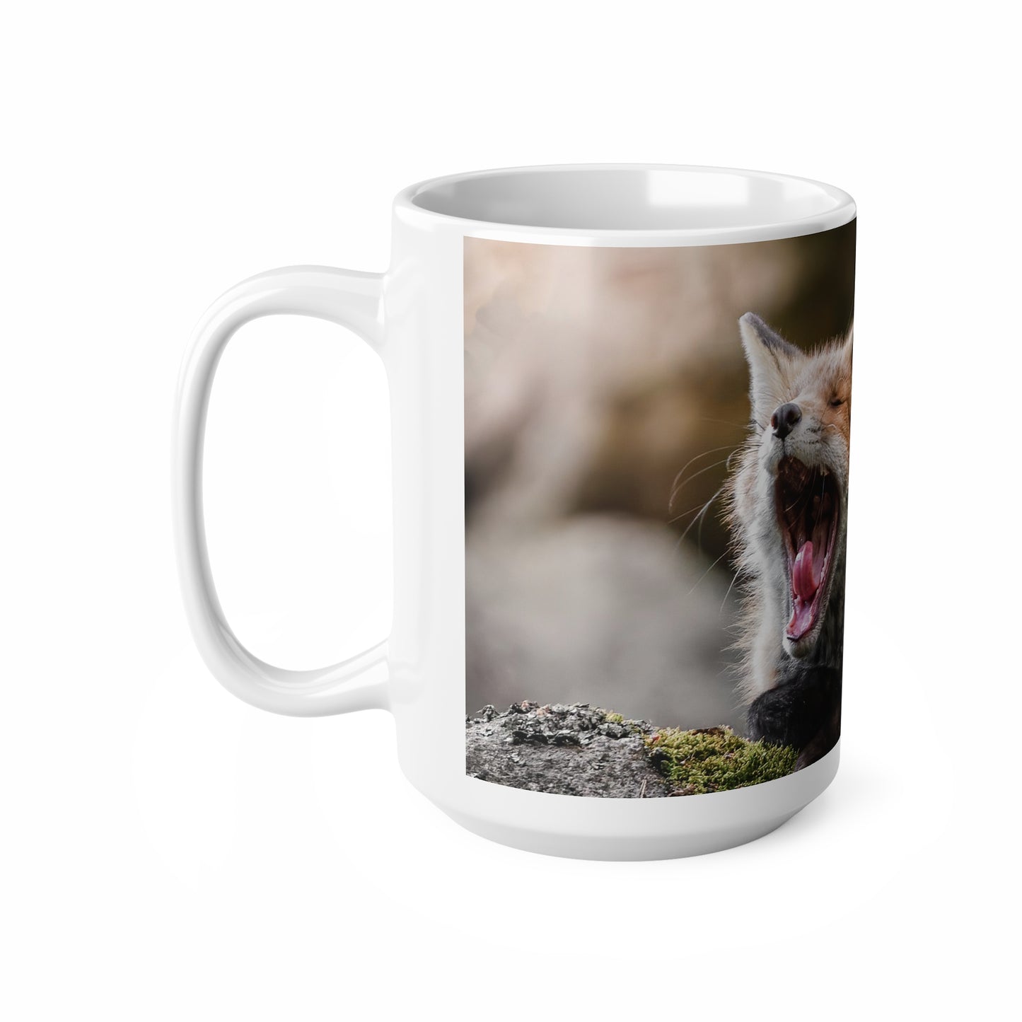 Sleepy Fox Ceramic Coffee Cups, 11oz, 15oz