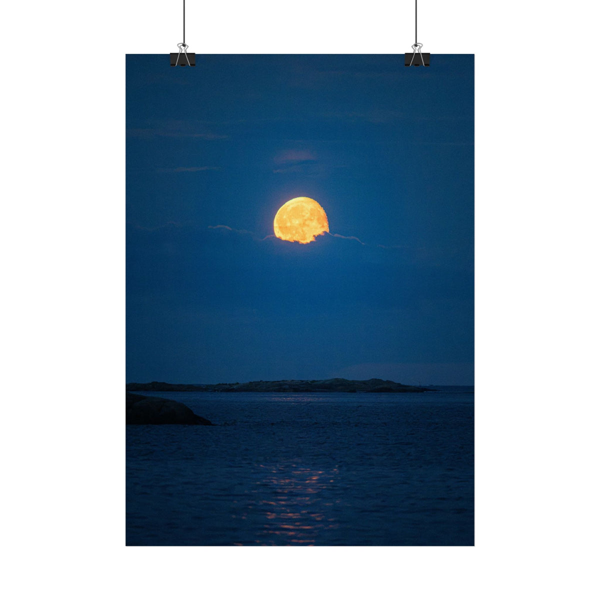 Strawberry moon Coastal Poster