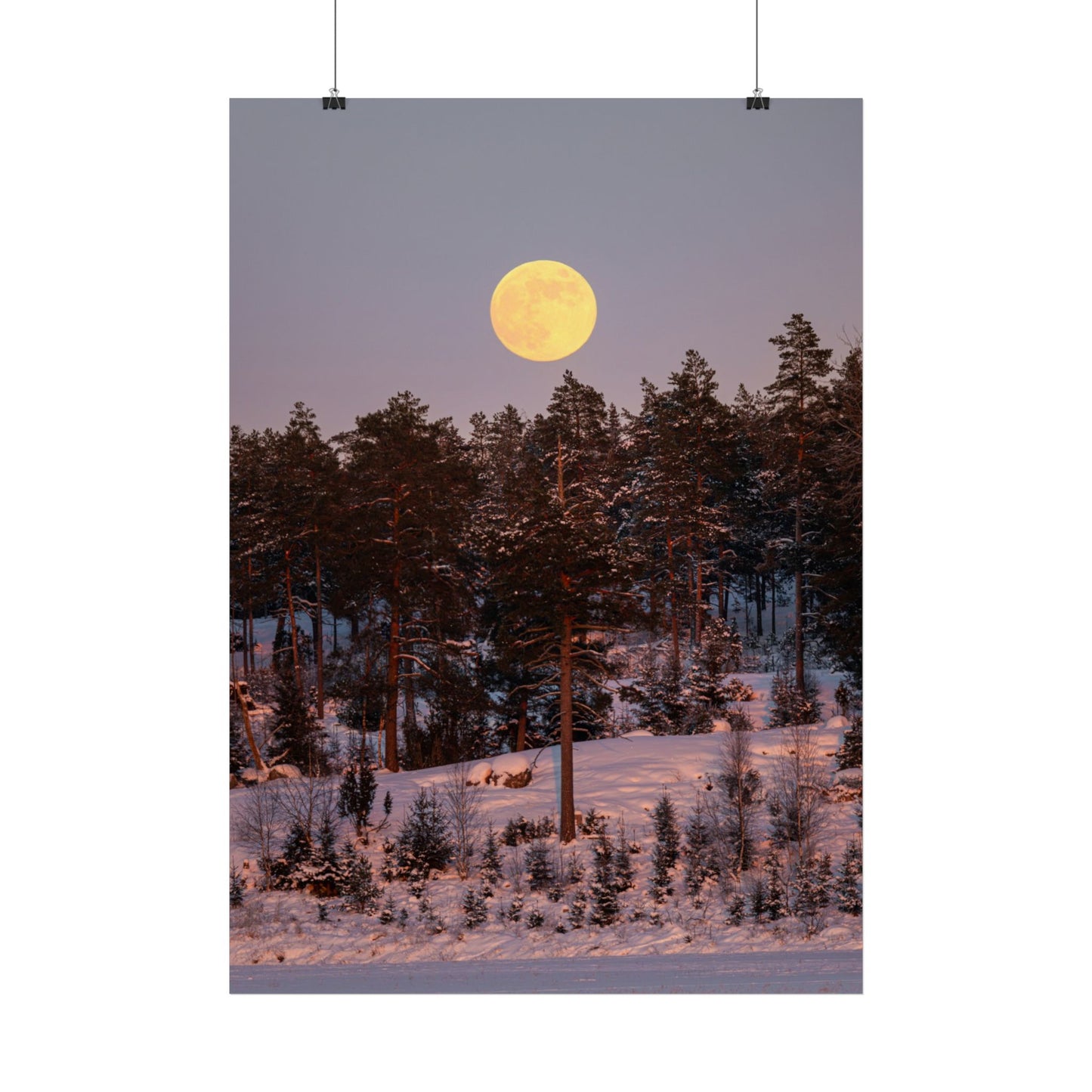Winter moonrise poster