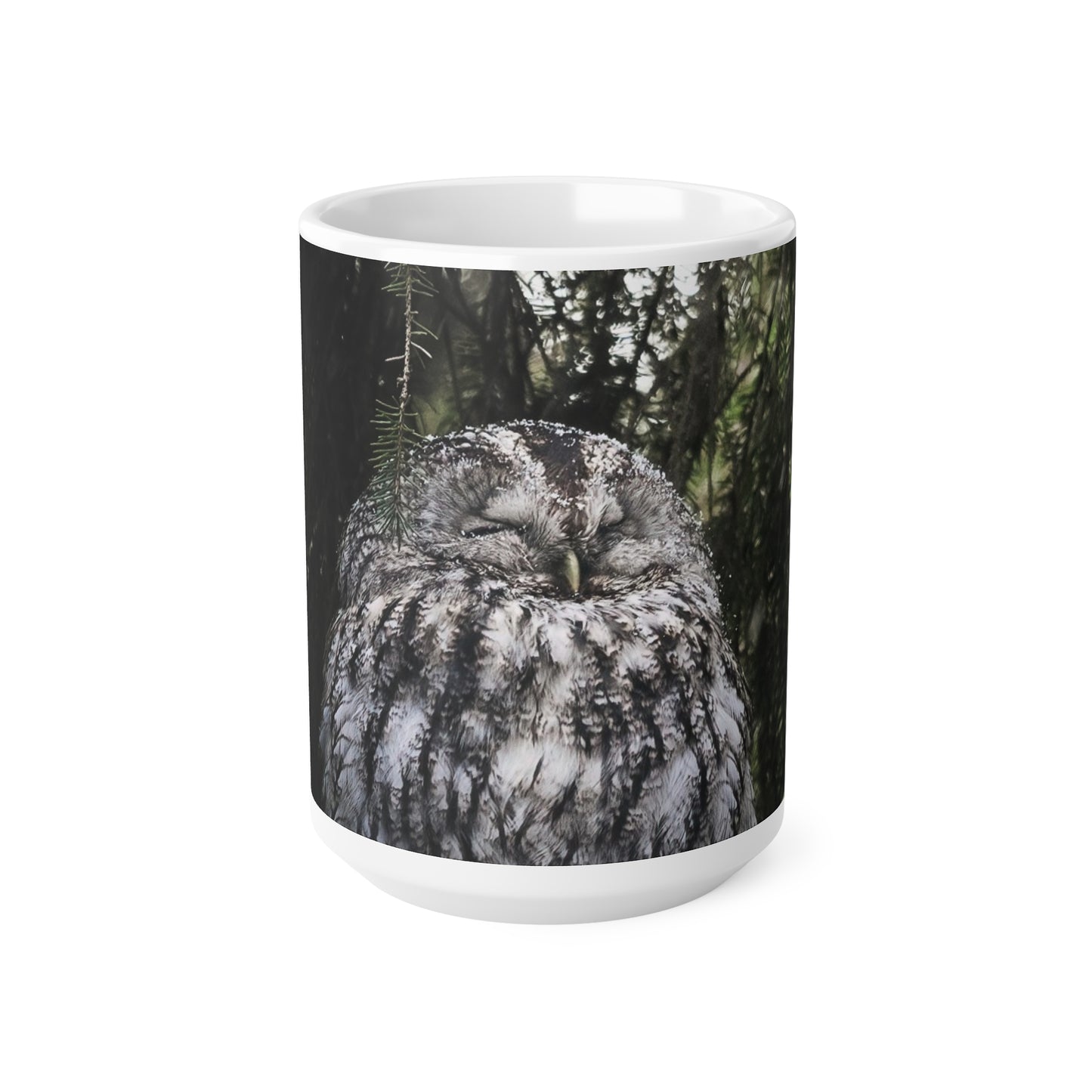 Sleepy Owl Ceramic Coffee Cups, 11oz, 15oz