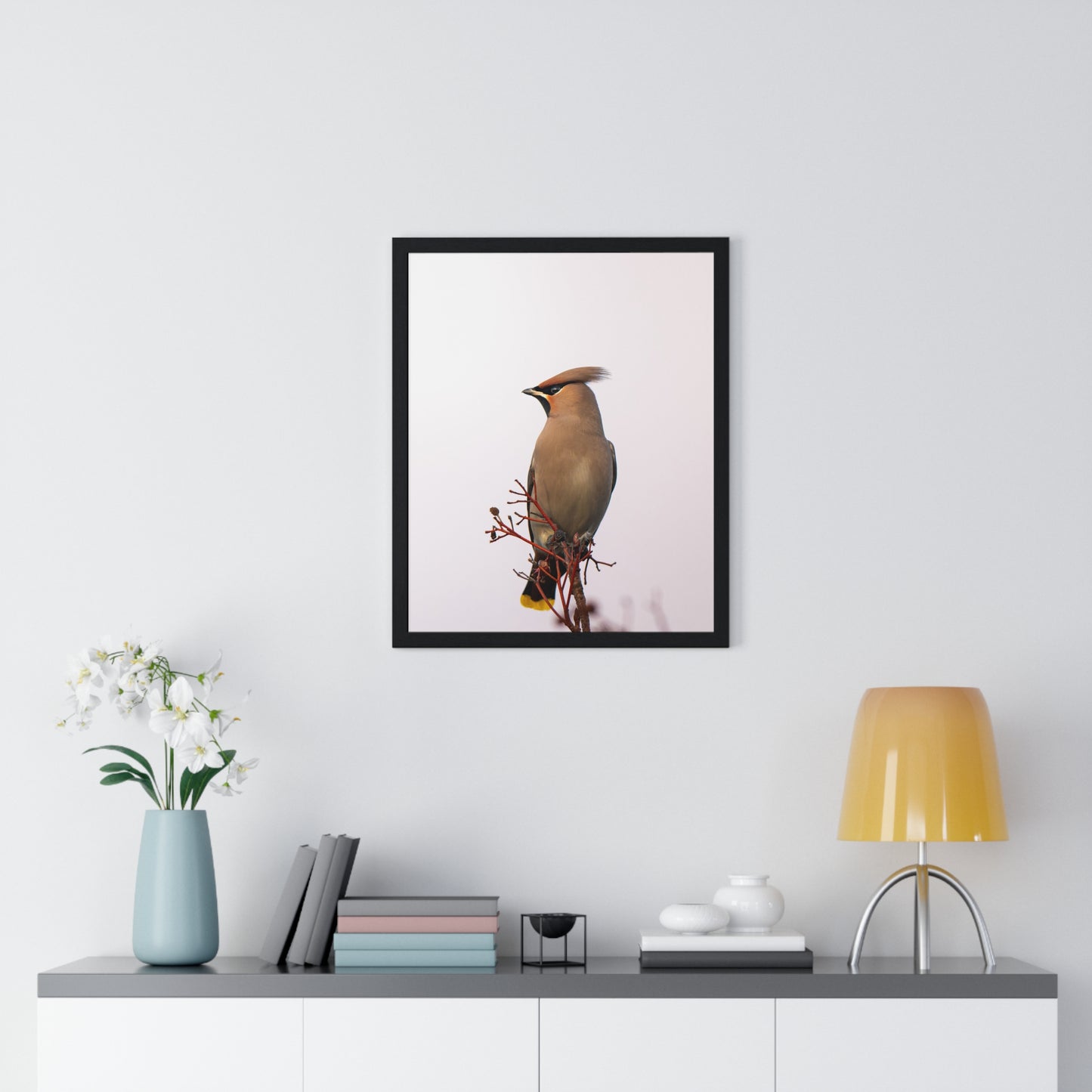 Bohemian Waxwing during sunset